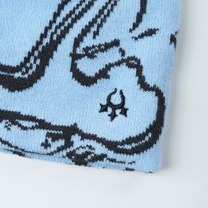 Gorro de punto Jacquard de lana 50% con patrón de corazón azul cielo, gorro de invierno Unisex, gorro de punto suave y cálido para hombres y mujeres, gorro de lana 50% - Product Image 5