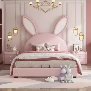 Çocuk yatağı modern pembe prenses yatak çocuklar ranzalar çift kızlar yatak odası mobilyası ahşap amerikan tarzı yüksek kaliteli