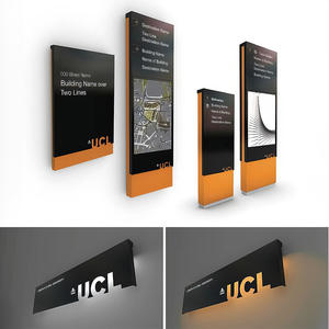 Soporte de suelo iluminado para exteriores personalizado, edificio de bienes raíces, letrero de pilón de señalización Led Wayfinding para aeropuerto - Product Image 6