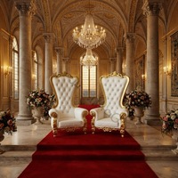 Nouveau trône royal King & Queen, chaise de trône Bjflamingo Lux en argent