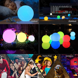 Botón Carga de batería Luces de piscina flotantes regulables Bola 78mm 16 colores RGB 4 modos para piscina al aire libre Impermeable IP68 Luz nocturna - Product Image 5
