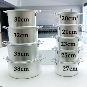 Ensemble de casseroles en aluminium de grande capacité 20/21/23/25/27/30/32/35/38 cm, <span class=keywords><strong>9</strong></span> casseroles avec poignée et couvercle, ensemble de casseroles en fonte, casserole à soupe - Product Image 1