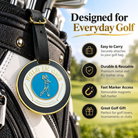 Étiquette de sac de golf tendance Ausluofell en alliage de zinc, surface émaillée brillante, marqueur de balle à aimant puissant pour événements de golf et souvenirs de championnat