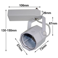 LEDEAST GUTC2 Vacío GU10 Base Spotlight Fixture 2 hilos 3 hilos trifásico MR16 GU5.3 Socket Track Lamp Bracket Housing