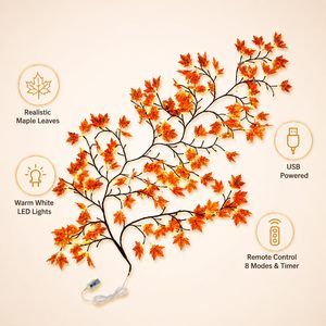 Guirlande lumineuse LED flexible en rotin, branche de cerisier artificielle pour la décoration murale de la maison, mariage, fête, festival, lampe de nuit féerique - Product Image 2
