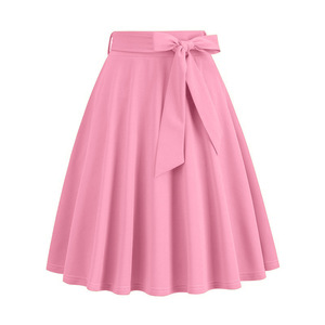 Faldas formales plisadas vintage hasta el tobillo para mujer al por mayor, transpirables, suaves, de cintura natural, para verano - Product Image 6