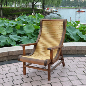 Bamboo Sun Lounger Manual Recliner Foldable Outdoor Garden Beach Chair ZY 01 - Product Image 1
