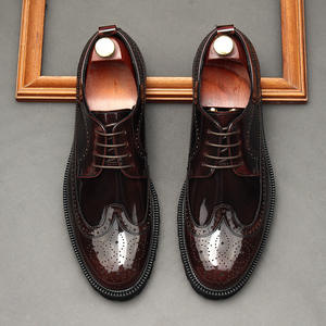 Chaussures habillées pour hommes de haute qualité - Semelle épaisse, bout rond, patchwork, lacets, respirantes, décontractées, pour mariage - Product Image 5