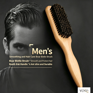 Brosse à barbe personnalisée pour homme avec logo, en bois massif et poils de sanglier, brosse à huile pour la tête, brosse de barbier pour coupe de cheveux, brosse de nettoyage des cheveux, peigne de coiffage - Product Image 3