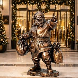 "Lo Spirito del Dono" - Grande Scultura di Babbo Natale in Bronzo Fusa a Mano, Statua in Bronzo di Grandi Dimensioni - Product Image 1