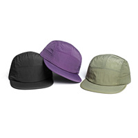 Casquette de baseball respirante en nylon à 5 panneaux, couleur unie, avec logo personnalisé brodé ou imprimé, protection solaire extérieure