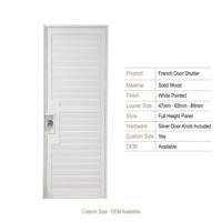 Persiana de Estilo Plantation con Puerta Francesa, Madera de Paulownia, Persianas Ajustables de 63 mm y 89 mm, Tamaño Personalizado Integrado, Uso Diario, de Fábrica