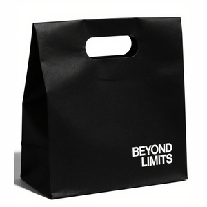 Vente en gros de sacs en papier kraft poignée plate de luxe design personnalisé emballage <span class=keywords><strong>noir</strong></span> pour parfum cosmétique beauté faux cils beauté - Product Image 2