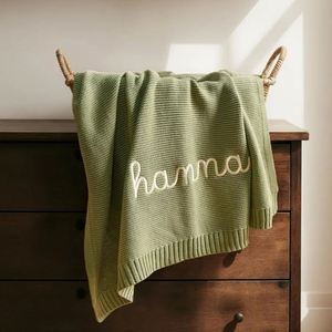 Personalized Baby <b>Blanket</b> with Embroidered Name, Custom Soft Cotton Knit Newborn <b>Blanket</b>, Baby Shower Gift, Keepsake Gift - Product Image 4