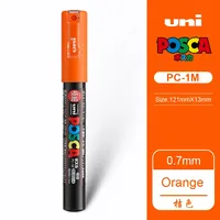 Marqueur UNI Ball POSCA PC-1M, stylo pour affiches POP/graffiti, publicité, 0,7 mm, papeterie artistique, plusieurs couleurs au choix, marqueur artistique