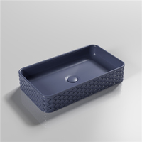 Vente en gros de sanitaires modernes, lavabo rectangulaire coloré à poser sur le comptoir, lavabo artistique pour salle de bain, émail auto-nettoyant, garantie de 3 ans