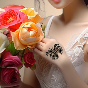 Fabbrica OEM mano del corpo Stencil Stencil Stencil tatuaggio temporaneo henné Design fiore Sexy braccio viso impermeabile finto tatuaggio temporaneo personalizzato - Product Image 4