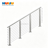 Poteau de garde-corps en câble en acier inoxydable multi-finition HJ, 36 pouces, kit complet pour terrasse, escalier, patio, balcon, système de garde-corps en câble