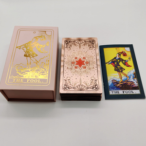 Gül pembe Oracle su geçirmez kart güverte altın folyo Tarot plastik Divination kartları aile uygulaması için gizemli kurulu oyunu - Product Image 4