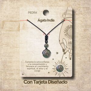 Indian Agate 14mm Ball Stainless Steel Natural Stone <b>Loose</b> Crystal <b>Beads</b> Minimalist Pendant - Product Image 4