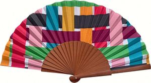 เตารีดไม้พับด้วยมือถือด้วยมือพร้อมผ้าเนื้อแข็งพับพัดลมมือทำจากไม้ - Product Image 2