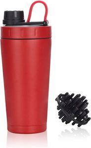 Shaker <b>Bottle</b> Stainless Steel Insulated <b>Protein</b> Shaker <b>Bottle</b> Keeps Cold/Hot Double Walled Shaker Leak Proof 20-Ounce - Red - Product Image 2