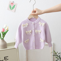 2024 nouveau automne filles pull enfants mignon doux pull enfants à manches longues pull filles tricoté Cardigan