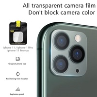 Verre d'appareil photo de téléphone portable 3D couverture complète objectif de caméra transparent clair pour iphone 11 12 13 14 pro max plus