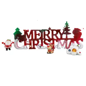 DIY noel dekorasyon kapı listesi reçine kalıp Merry Christmas İngilizce ayna silikon kalıp