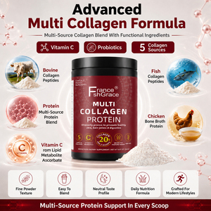 Complément de Collagène en Poudre Multi-Collagène pour Peau, Ongles et Cheveux avec Vitamine C, Peptides de Collagène Hydrolysé - Product Image 4