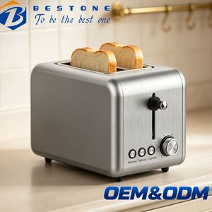 เครื่องปิ้งขนมปัง BESTONE 2 ช่อง ตัวเครื่องสแตนเลส ตั้งเวลาแบบกลไก ฟังก์ชั่นอุ่น รีเซ็ต ละลายน้ำแข็ง ใช้งานในครัวเรือน - Product Image 1