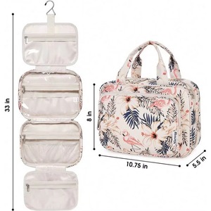 Trousse de toilette gratuite, trousse de maquillage de voyage, organiseur de cosmétiques pour femmes et filles, grand sac suspendu - Product Image 4