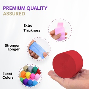 Guirnalda de flecos finos de color burdeos, rollo de papel crepé arrugado de alta elasticidad para regalo - Product Image 3