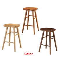 Tabouret de bar haut en bois massif, style ethnique, simple et moderne, non rotatif, non pliable, pour la maison, les restaurants et usage commercial