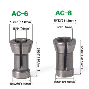 Adaptador de pinza para máquina de grabado y recorte eléctrica, para brocas de router, portaherramientas de fresado, 1/4 pulgada, 6 mm, 8 mm, acero - Product Image 4
