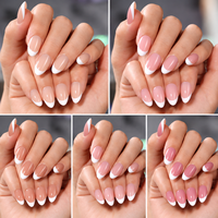 160 faux ongles épais à pression, bicolores, couvrance totale, en ABS, avec logo personnalisé