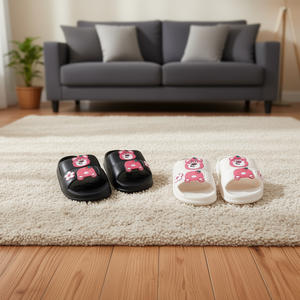 Ciabatte Cartoon Fex10 Nere e Bianco Sporco Taglia 36-41 con Suola Antiscivolo in EVA per l'Estate e la Casa - Product Image 2