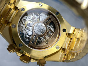 Montre mécanique pour homme 2025 Offre Spéciale avec bracelet en acier doré et fonction chronographe - Product Image 4