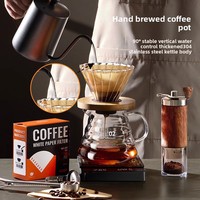 Ensemble de café pour infusion manuelle avec filtre, carafe de service, bouilloire, moulin à café manuel, outils à café modernes et minimalistes pour usage domestique, coffret cadeau pour fête