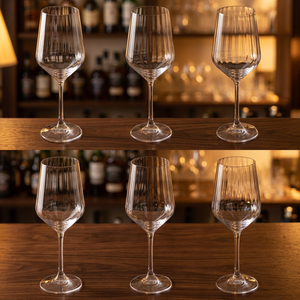 Set di 6 Bicchieri da Vino Moderni in Vetro Trasparente Optic Sibilla da 510ml, Lavabili in Lavastoviglie - Product Image 2