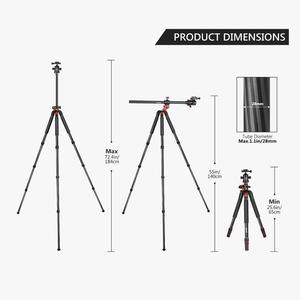 Trípode/Monópode para Cámara Neewer <span class=keywords><strong>de</strong></span> Fibra <span class=keywords><strong>de</strong></span> Carbono con Columna Central Giratoria, Portátil y Ligero, 75 <span class=keywords><strong>Pulgadas</strong></span>/191 Centímetros, 360 Grados - Product Image 5