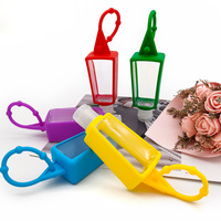 Flacon de 30ml 60ml en silicone trapézoïdal portable pour enfants, avec couvercle rabattable, désinfectant mains libres