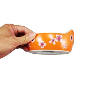 Forma única estilo japonês personalizado logotipo design personalizado <span class=keywords><strong>5</strong></span> polegadas cerâmica <span class=keywords><strong>pet</strong></span> <span class=keywords><strong>bowl</strong></span> - Product Image 1