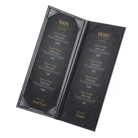 4.25x11 pouces Porte-Menu 10 Packs Menu Couvre 2 Vue En Cuir Livre Style Double Pli Panneau pour Restaurant Cafés