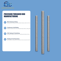 Wholesale Metric 304 Stainless Steel Grade 4.8/6.8 Zinc Coarse Thread Head Fully Threaded Rods Stud M8 M20 for Heavy Industry