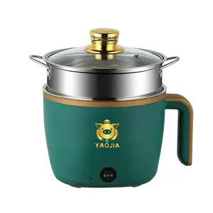 Olla de Cocina eléctrica de 1,8 L con revestimiento antiadhesivo, olla interior, olla caliente, olla arrocera, juego de utensilios de cocina, cocina multifunción