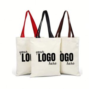 Sac fourre-tout en toile de coton réutilisable personnalisé pour le shopping, à peindre soi-même, vierge avec logo - Product Image 3
