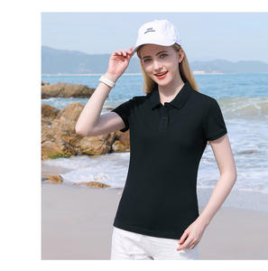 <span class=keywords><strong>Polo</strong></span> Casual Slim Fit in cotone 100 da Golf da <span class=keywords><strong>donna</strong></span> con logo personalizzato estivo a <span class=keywords><strong>manica</strong></span> <span class=keywords><strong>corta</strong></span> con colletto traspirante sportivo - Product Image 2