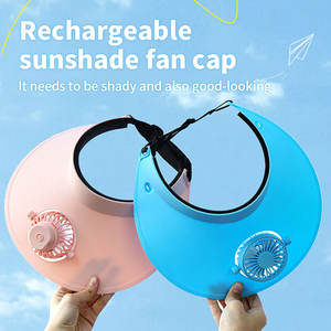 Nuevo producto, ventilador de carga Usb ajustable de 3 engranajes, viaje de verano, mujeres, hombres, viseras, sombrero, ventilador giratorio - Product Image 6