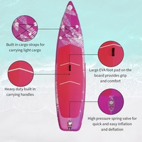 Papan Selancar Tiup (Inflatable Stand Up Paddle Board) untuk Surfing All Round SUP dengan Aksesoris, Papan Selancar Tiup Portabel untuk Pemula